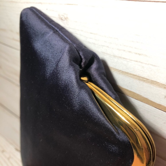 Vintage Koret Navy Blue Evening Kisslock Clutch - Picture 13 of 13